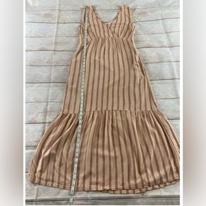 Indi & Cold San Sebastian V Neck Stripe Pheasant Maxi Dress - Medium